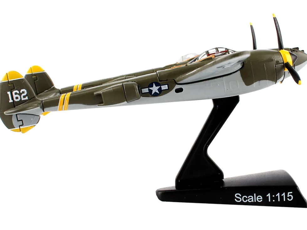Lockheed P 38J Lightning Fighter Aircraft 23 Skidoo United States Air Force 1/115 Diecast Model Airplane Postage Stamp PS5362-4