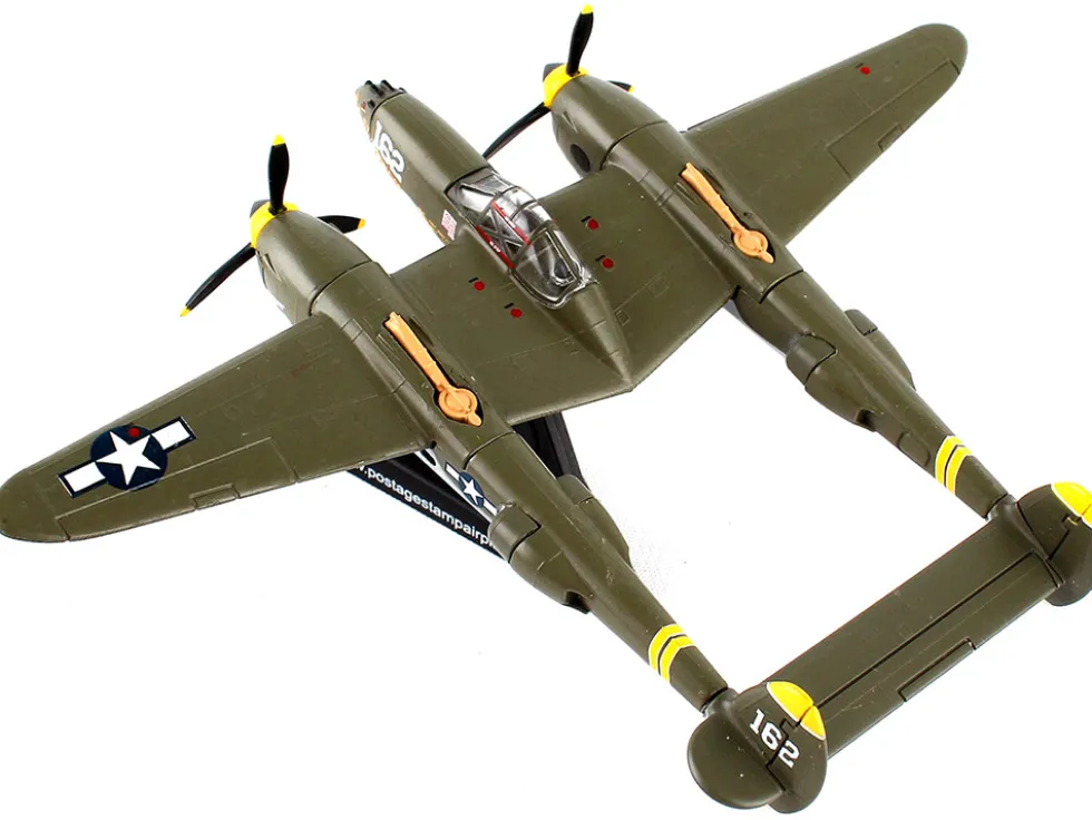 Lockheed P 38J Lightning Fighter Aircraft 23 Skidoo United States Air Force 1/115 Diecast Model Airplane Postage Stamp PS5362-4