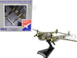 Lockheed P 38J Lightning Fighter Aircraft 23 Skidoo United States Air Force 1/115 Diecast Model Airplane Postage Stamp PS5362-4