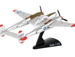 Lockheed P 38J Lightning Fighter Aircraft Marge Pilot Richard Ira Dick Bong United States Air Force 1/115 Diecast Model Airplane Postage Stamp PS5362-3