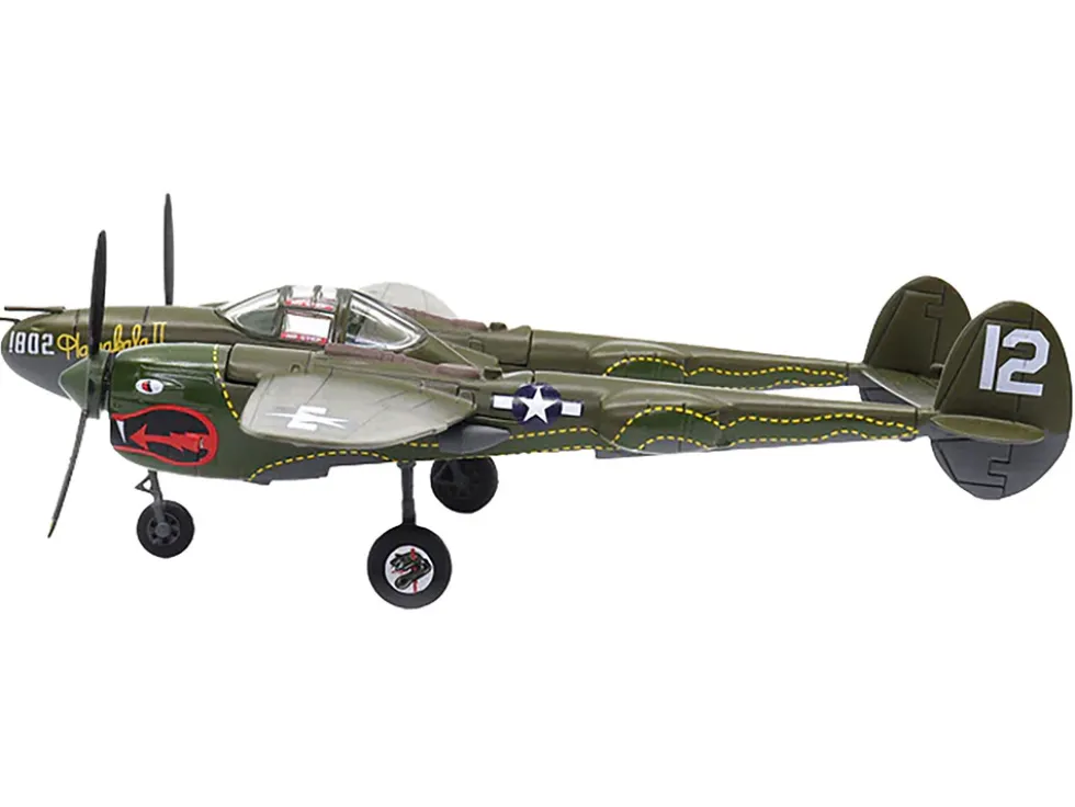 Lockheed P-38 Lightning Fighter Aircraft "Haleakala II, 80th FG, 459th FS Twin Dragons" (1944) United States Army Air Forces 1/72 Diecast Model by Militaria Die Cast