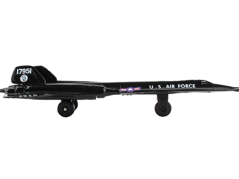Lockheed SR 71 Blackbird Aircraft Black United States Air Force with Runway Section Diecast Model Airplane Runway24 RW230