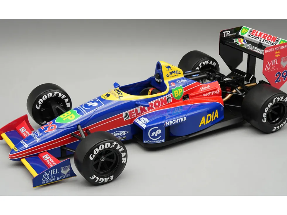 Lola LC88 #29 Yannick Dalmas "Larrousse Calmels" Formula One F1 "Detroit GP" (1988) with Display Case "Mythos Series" Limited Edition to 55 pieces Worldwide 1/18 Model Car by Tecnomodel
