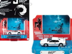 1976 Lotus Esprit S1 White Collectible Tin Display 007 James Bond The Spy Who Loved Me 1977 Movie 10th James Bond Series 1/64 Diecast Model Car Johnny Lightning JLDR014 JLSP118