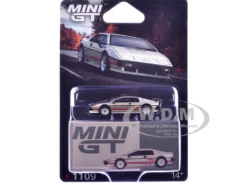 Lotus Esprit Turbo Silver Metallic with Red Stripes Limited Edition 1/64 Diecast Model Car by Mini GT