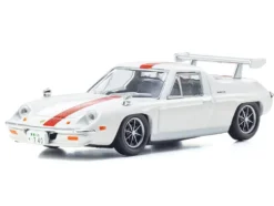 Lotus Europa RHD (Right Hand Drive) White with Red Stripe "The Circuit Wolf" Manga 1/64 Diecast Model Car by Kyosho