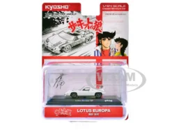 Lotus Europa RHD (Right Hand Drive) White with Red Stripe "The Circuit Wolf" Manga 1/64 Diecast Model Car by Kyosho