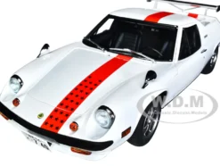 Lotus Europa Special White Red Stripe Graphics The Circuit Wolf 1/18 Model Car Autoart 75396