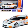 Lotus Evora GT4 #41 Gulf Oil Light Blue White Orange Stripes 1/24 Diecast Model Car Motormax 79660