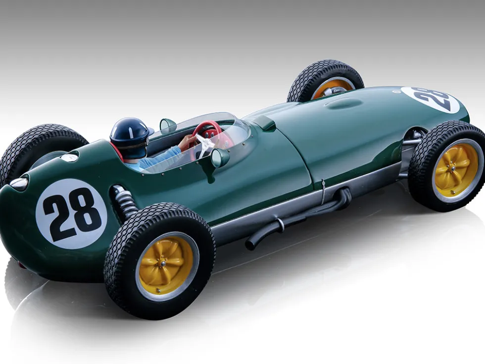 Lotus 16 #28 Graham Hill Formula One F1 British GP 1959 with Driver Figure Mythos Series Limited Edition to 70 pieces Worldwide 1/18 Model Car Tecnomodel TMD18-123C