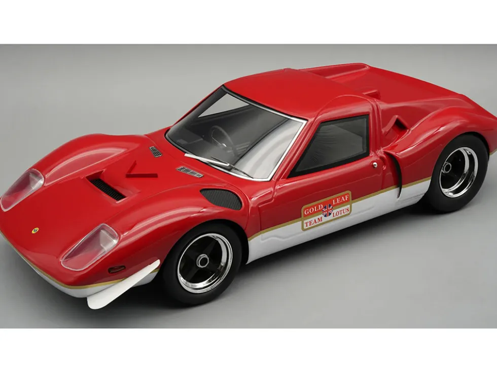 Lotus 62 "Press Version 1969" Red and White "Mythos Series" with Display Case Limited Edition to 45 pieces Worldwide 1/18 Model Car by Tecnomodel