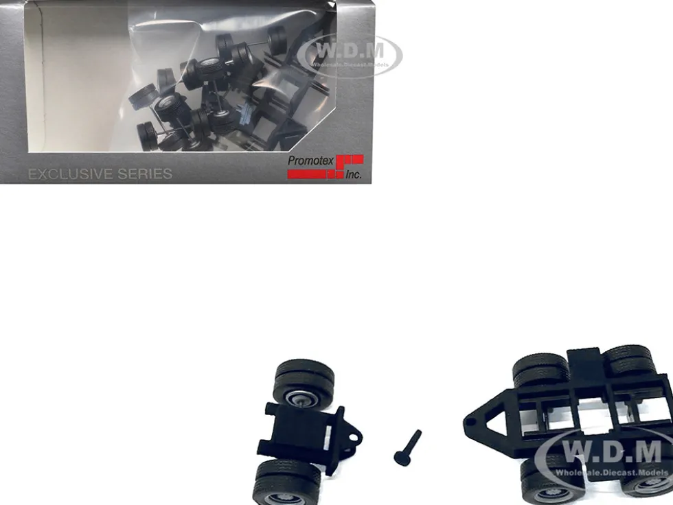 Lowboy Dual Axle Booster with Integrated Rear Axle (2 Sets) 1/87 (HO) Plastic Model by Promotex