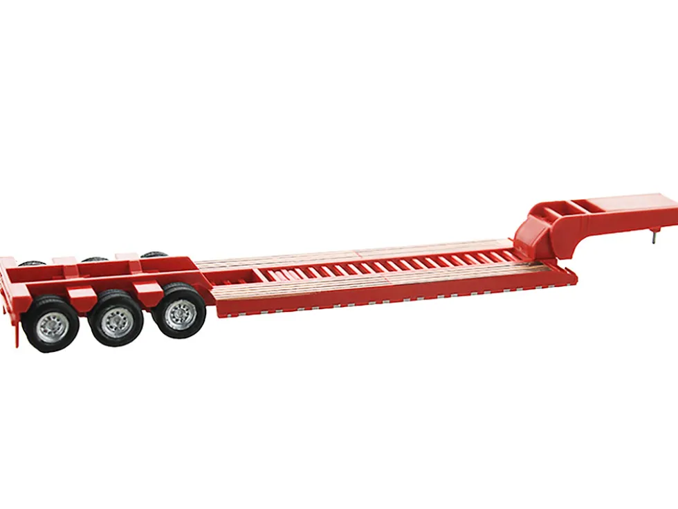 Low Boy Flatbed Trailer Red 1/87 (HO) Plastic Model Car by HO Logistics