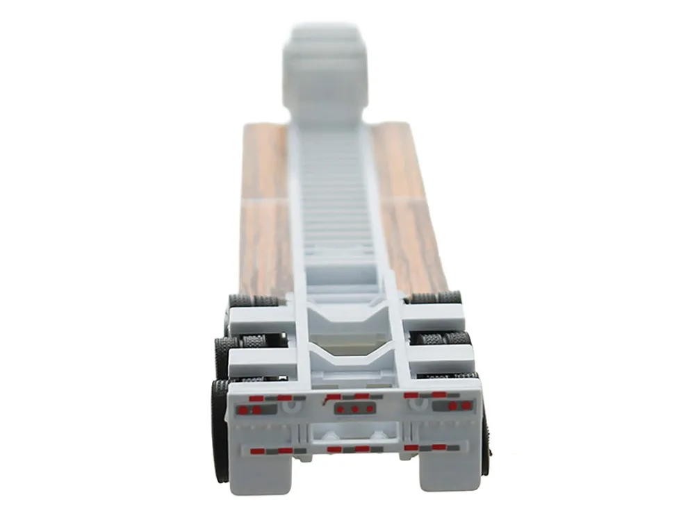 Low Boy Flatbed Trailer White 1/87 (HO) Plastic Model Car by HO Logistics