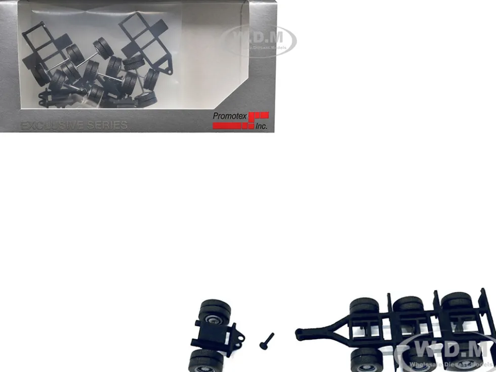 Lowboy Tri-Axle Booster with Integrated Rear Axle and Fenders (2 Sets) 1/87 (HO) Plastic Model by Promotex