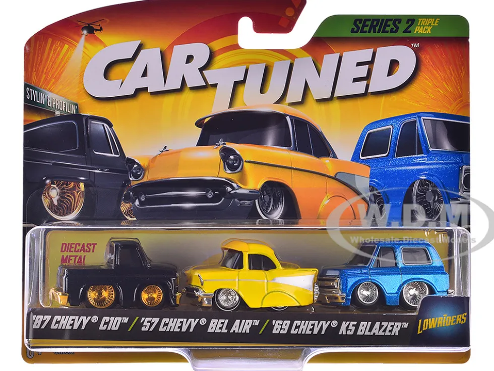 Lowriders Series 2 Chevrolet Triple Pack Set of 3 Cars Diecast Model Cars by CarTuned