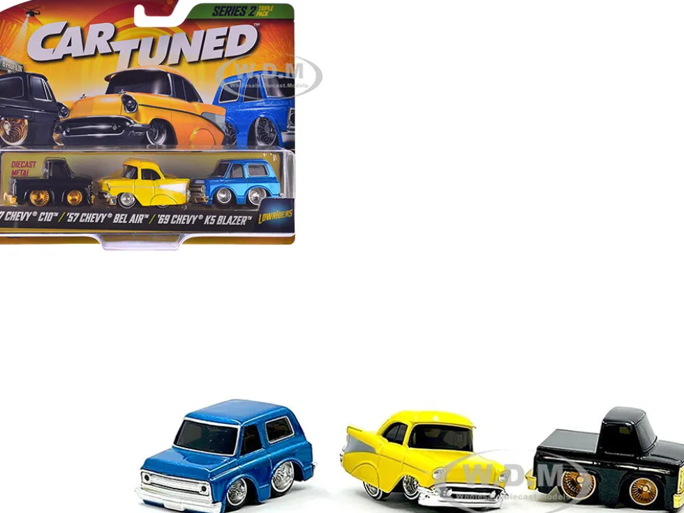 Lowriders Series 2 Chevrolet Triple Pack Set of 3 Cars Diecast Model Cars by CarTuned