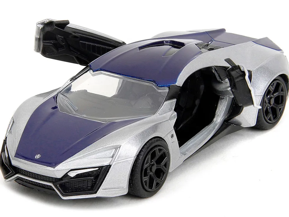 Lykan Hypersport Silver Metallic and Purple Pink Slips Series 1/32 Diecast Model Car Jada 35415