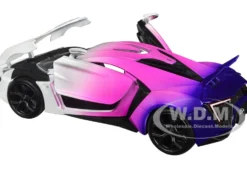 Lykan Hypersport White Pink and Purple Gradient Pink Slips Series 1/24 Diecast Model Car Jada 35058