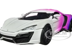 Lykan Hypersport White Pink and Purple Gradient Pink Slips Series 1/24 Diecast Model Car Jada 35058