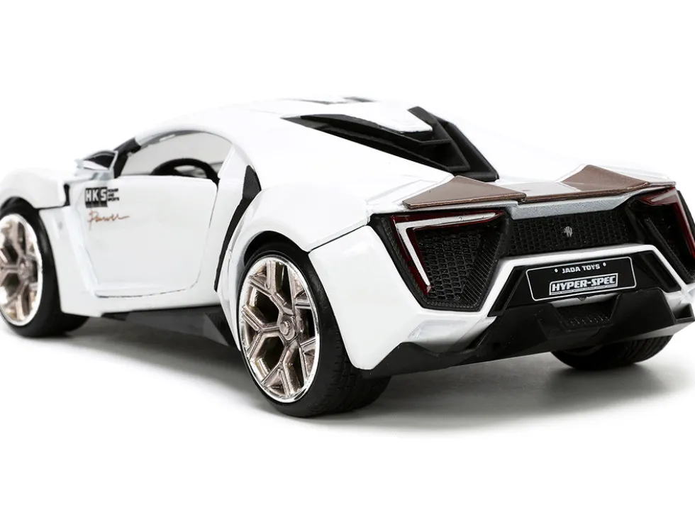 Lykan Hypersport White with Bronze Metallic Rear Spoiler HKS Hyper-Spec Series 1/24 Diecast Model Car Jada JA34030