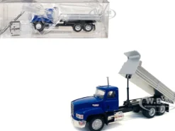 Mack Dump Truck Blue 1/87 (HO) Plastic Model Car by Promotex