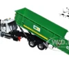 Mack Granite MP Waste Management Garbage Truck with Ribbed Roll Off Container White 1/34 Diecast Model First Gear FG10-4305D