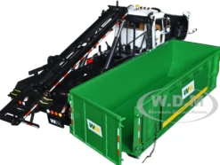 Mack Granite MP Waste Management Garbage Truck with Ribbed Roll Off Container White 1/34 Diecast Model First Gear FG10-4305D