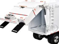 Mack LR Refuse Garbage Truck with McNeilus Meridian Front Loader White with Trash Bin 1/64 Diecast Model by DCP/First Gear