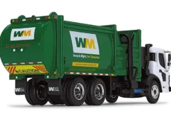 Mack LR Refuse Garbage Truck with McNeilus ZR Side Loader Waste Management White and Green 1/87 HO Diecast Model First Gear 80-0355D