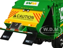 Mack LR Waste Management Refuse Garbage Truck with McNeilus Meridian Front Loader White and Green with Trash Bin 1/34 Diecast Model First Gear FG10-4292D