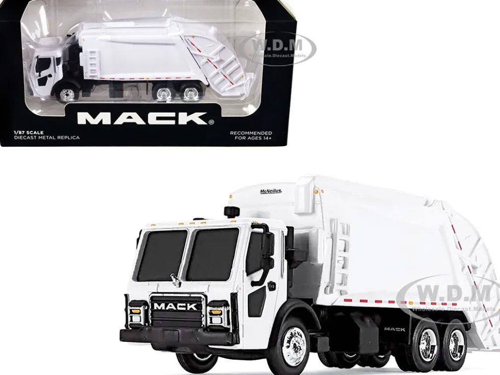 Mack LR with McNeilus Rear Load Refuse Body White 1/87 Diecast Model First Gear 80-0351