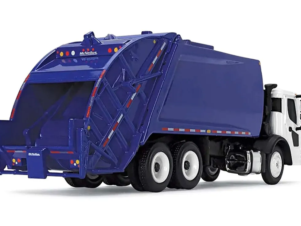 Mack LR with McNeilus Rear Load Refuse Body Blue and White 1/87 Diecast Model First Gear 80-0352