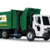 Mack LR with McNeilus ZR Side Loader White and Green 1/87 Diecast Model DCP/First Gear 80-0335D