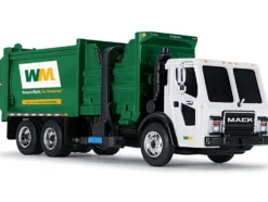 Mack LR with McNeilus ZR Side Loader White and Green 1/87 Diecast Model DCP/First Gear 80-0335D