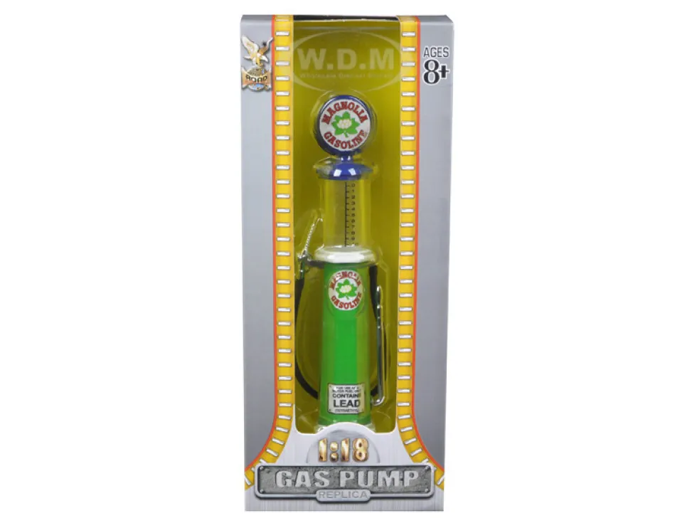 Magnolia Gasoline Vintage Gas Pump Cylinder 1/18 Diecast Replica Road Signature 98742