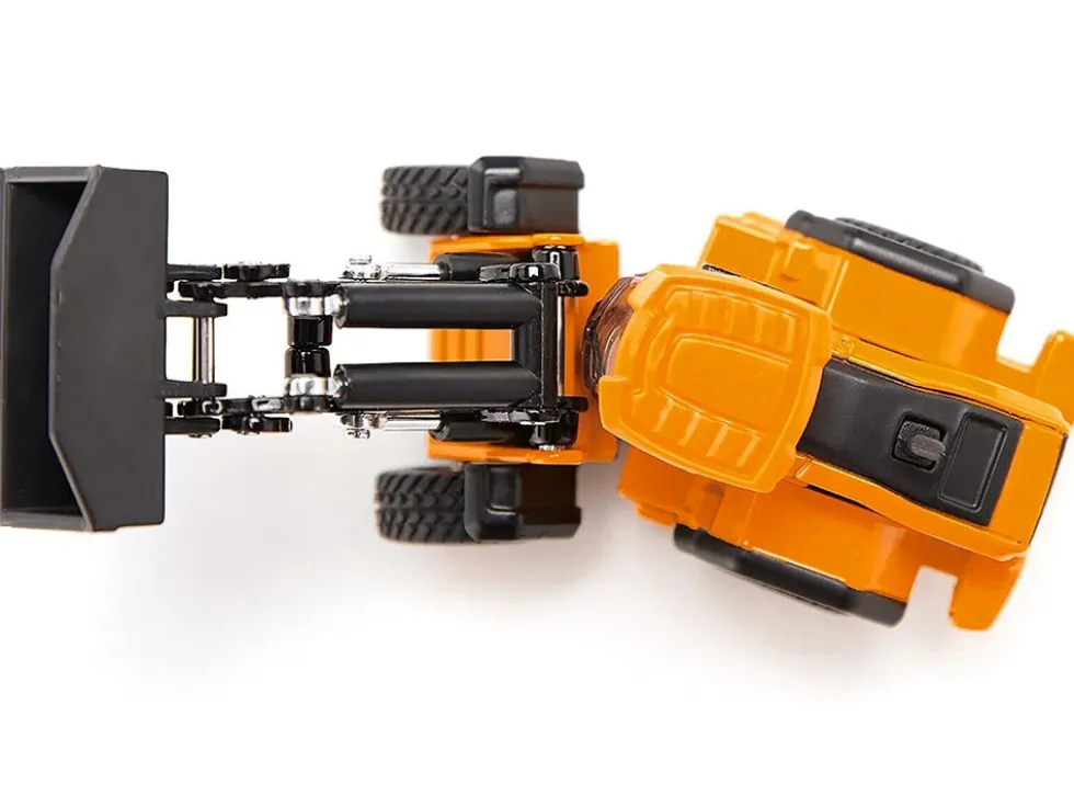 MAN Truck Blue Metallic with Low Loader Trailer and JCB 457 Wheel Loader Yellow 1/87 HO Diecast Model Siku 1790
