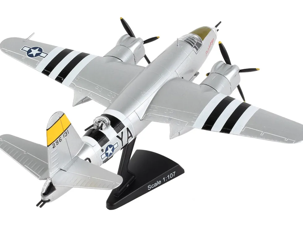 Martin B 26 Marauder Bomber Aircraft Perkatory II 386th Bomb Group 555th Bomb Squadron United States Army Air Forces 1/107 Diecast Model Airplane Postage Stamp PS5562-3