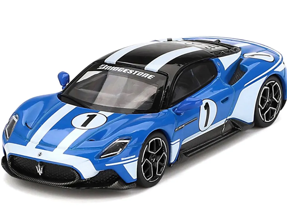 Maserati MC20 #1 Blue with White Stripes and Black Top "Maserati Performance Experience" 1/64 Diecast Model Car by BBR