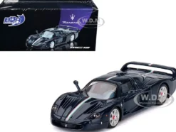 Maserati MC12 Stradale Blue Metallic with White Stripe 1/64 Diecast Model Car by BBR