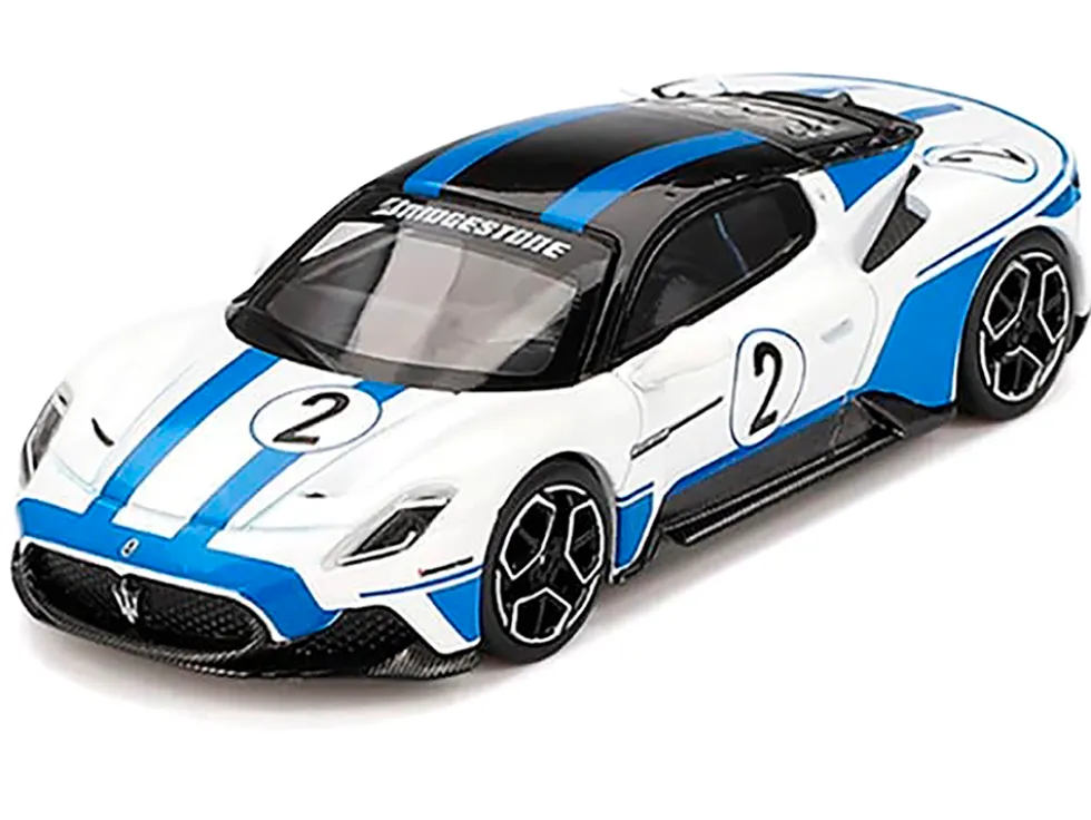Maserati MC20 #2 White with Blue Stripes and Black Top "Maserati Performance Experience" 1/64 Diecast Model Car by BBR