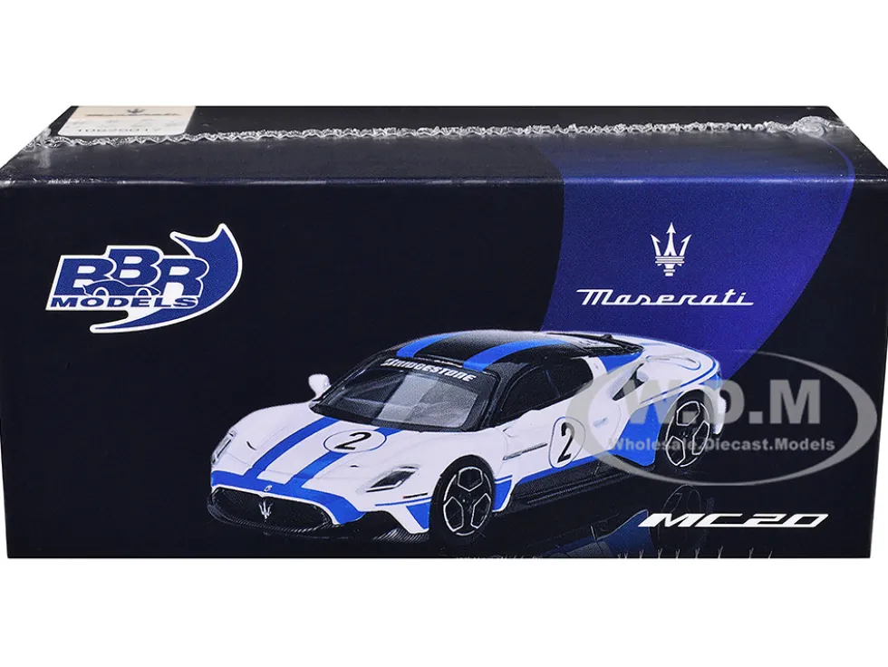 Maserati MC20 #2 White with Blue Stripes and Black Top "Maserati Performance Experience" 1/64 Diecast Model Car by BBR