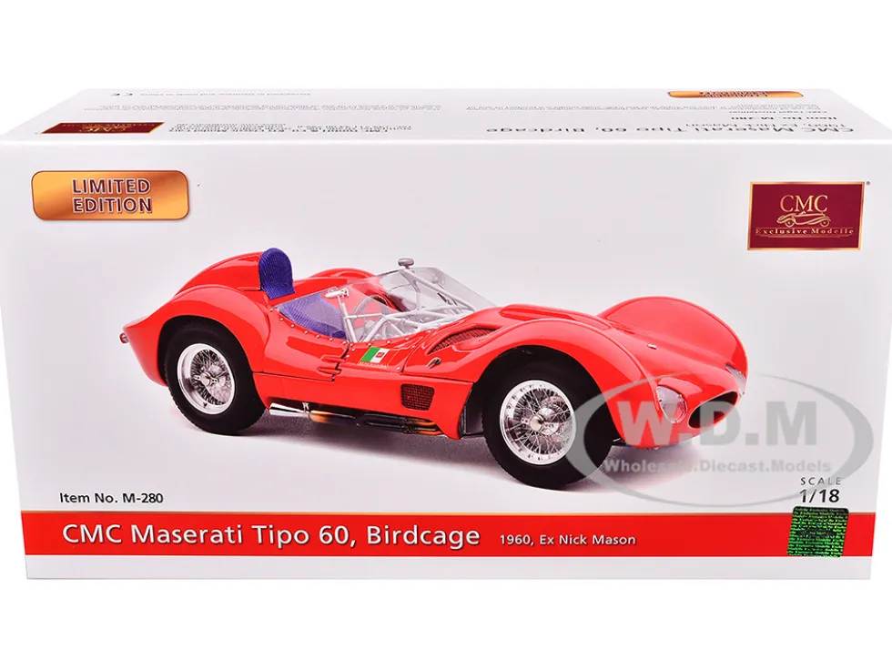 Maserati Tipo 60 "Birdcage" Red "Goodwood Revival 2008 - Nick Mason" Limited Edition to 1000 pieces Worldwide 1/18 Diecast Model Car by CMC