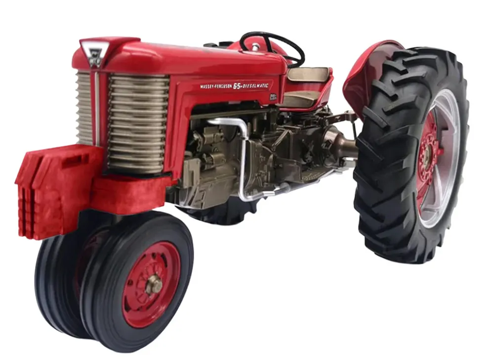 Massey Ferguson 65 DieselMatic Narrow Front Tractor with Front Weights Red with Bronze Frame "Classic Series" 1/16 Diecast Model by SpecCast