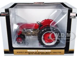 Massey Ferguson 65 DieselMatic Narrow Front Tractor with Front Weights Red with Bronze Frame "Classic Series" 1/16 Diecast Model by SpecCast