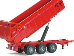 Massey Ferguson 8480 Dyna VT Tractor Red with Silver Top and Krampe Dump Trailer Red 1/87 HO Diecast Models Siku SK1844