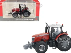 Massey Ferguson 8740 S Dyna VT Tractor Red with Silver Top 1/64 Diecast Model by SpecCast