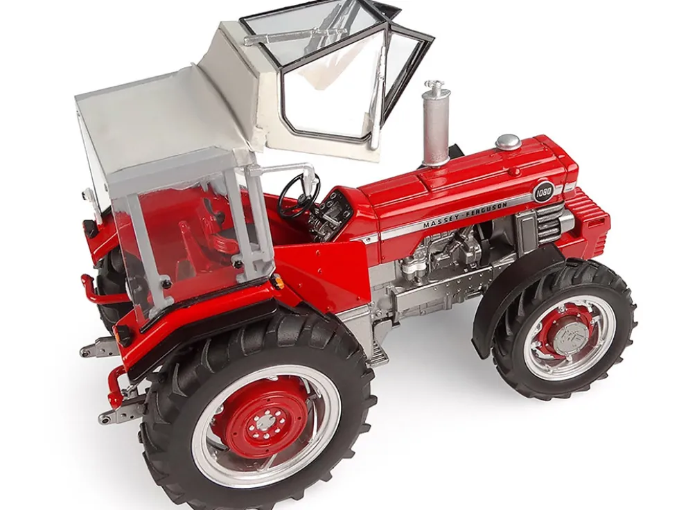 Massey Ferguson 1080 4WD Tractor with PEKO Cabin Red with Gray Top 1/32 Diecast Model by Universal Hobbies