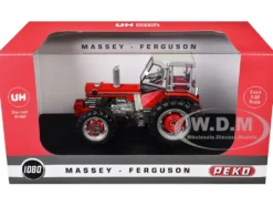 Massey Ferguson 1080 4WD Tractor with PEKO Cabin Red with Gray Top 1/32 Diecast Model by Universal Hobbies