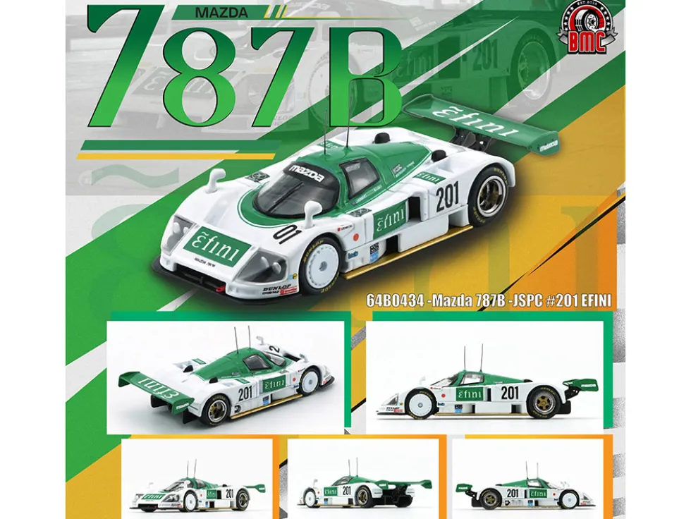 Mazda 787B #201 Johnny Herbert - Maurizio Sandro Sala "Efini" "All Japan Sports Prototype Car Endurance Championship" (1991) 1/64 Diecast Model Car by BM Creations
